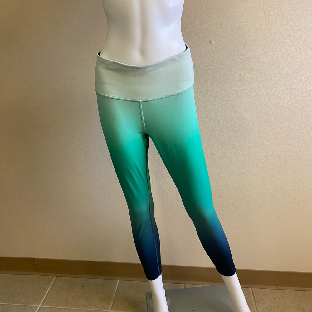 Athleta Ombre Teal and Navy Leggings